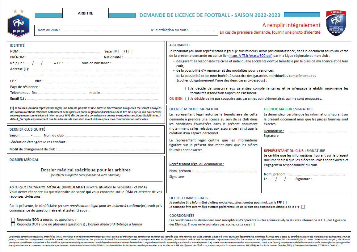 Licence arbitre